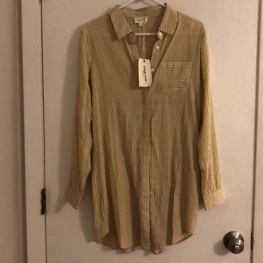 Yellow Striped T Shirt Dress NEW WITH TAGS
